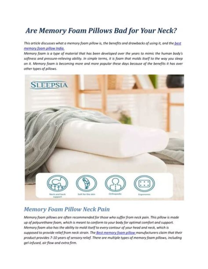 Are memory foam pillows bad for your neck?