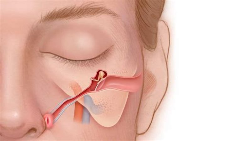 Can a doctor see a blocked eustachian tube?