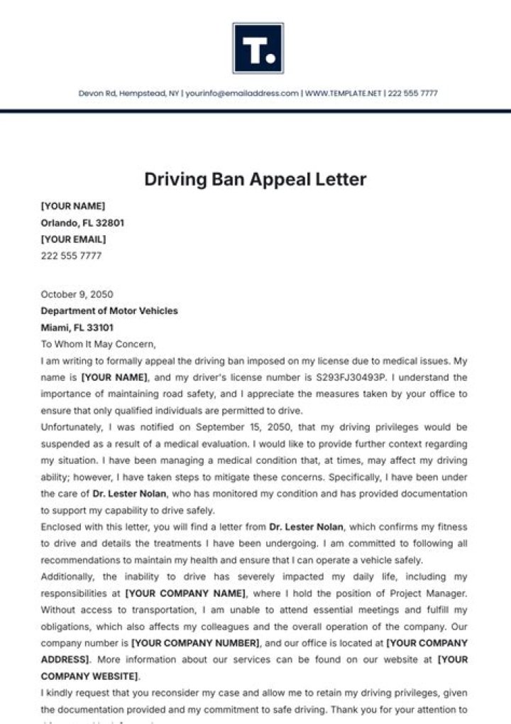 Can I appeal a 12 month driving ban?