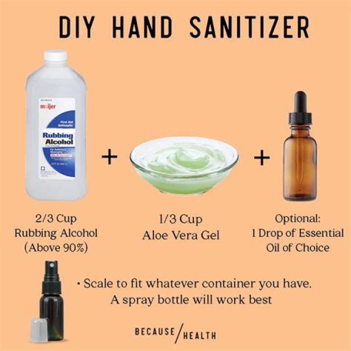 Can I use 70 rubbing alcohol to make homemade hand sanitizer?
