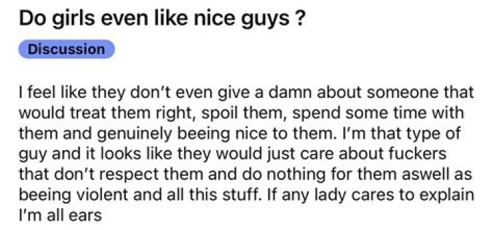 Do girls like nice guys?