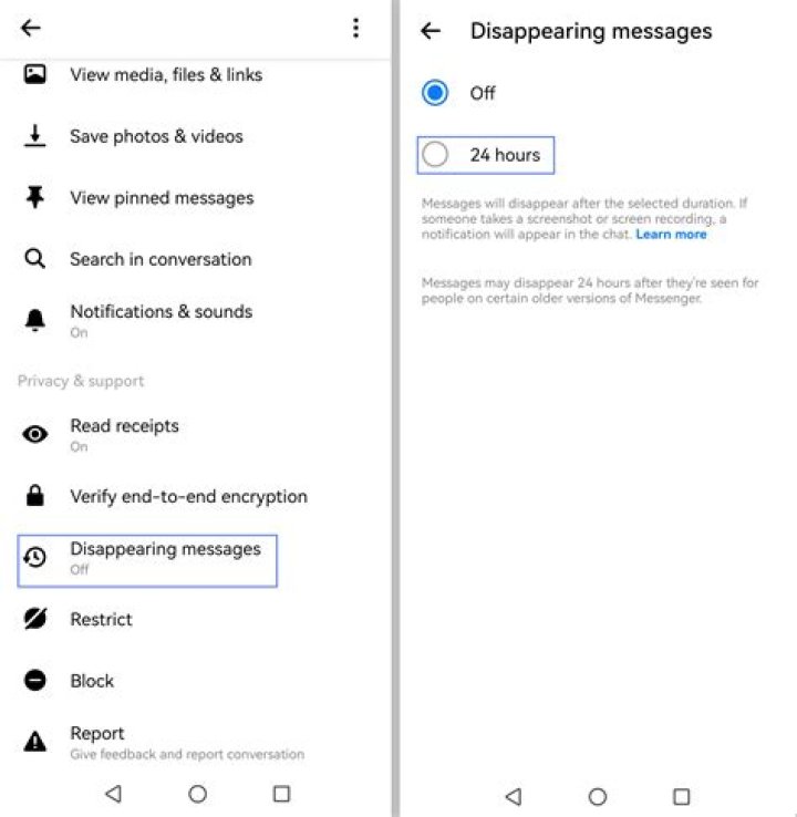 Does disappearing messages delete everyone?