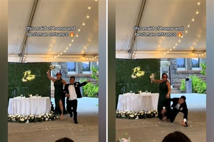 Does the maid of honor stand next to the bride?