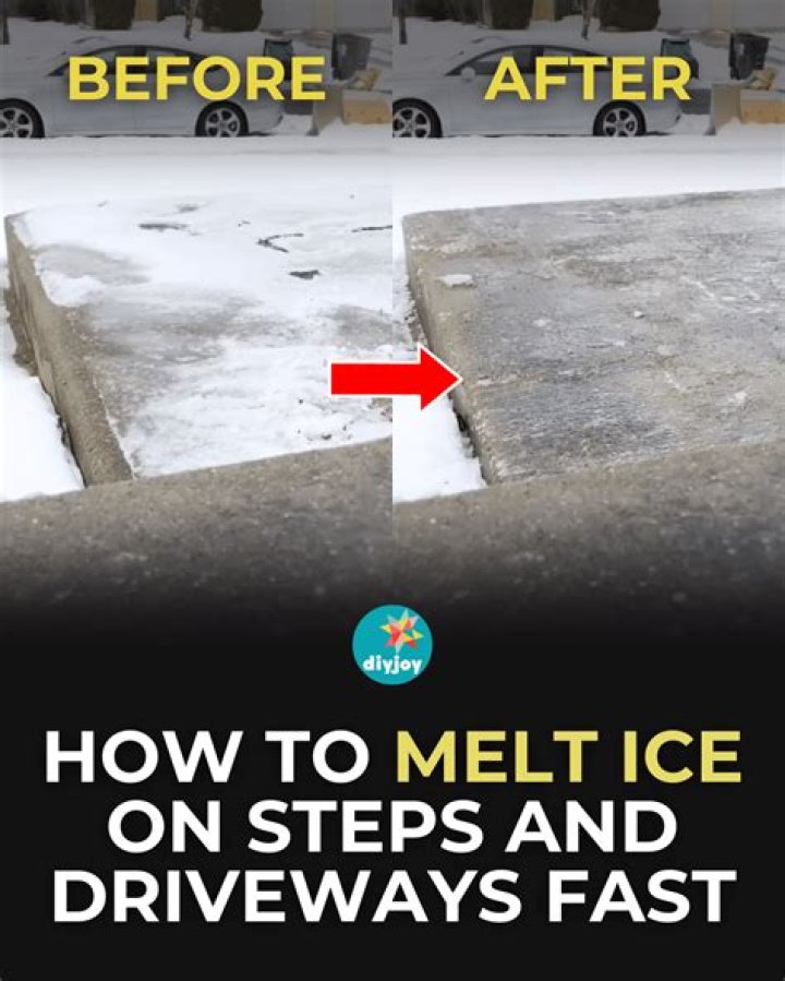 Does vinegar melt ice on driveway?
