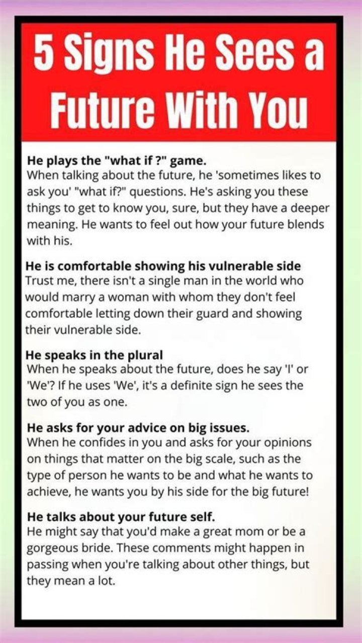 How can you tell if someone sees a future with you?