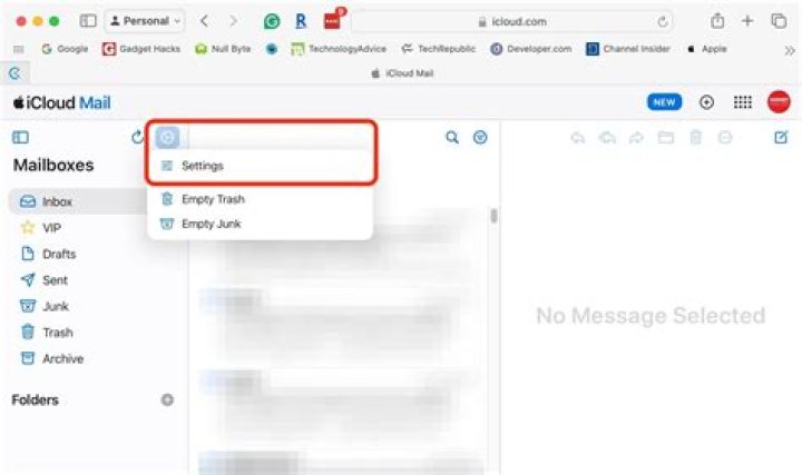How do I clean out my iCloud email?