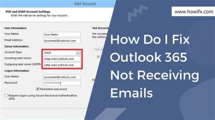 How do I fix Outlook 365 not receiving emails?