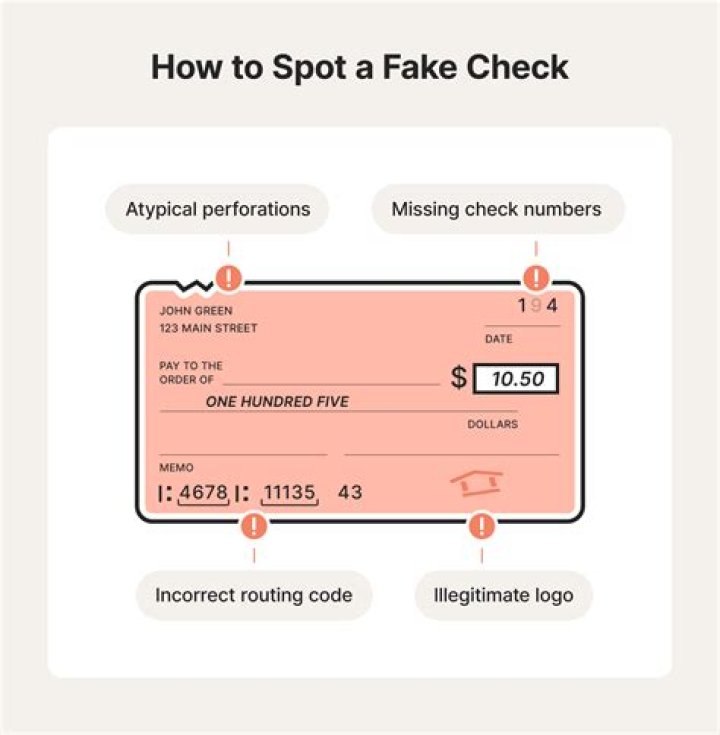 How do you know if you received a fake check?