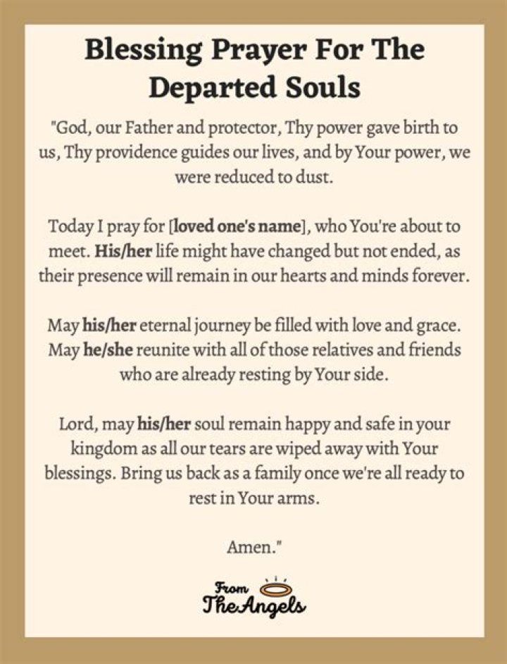 How do you pray for the departed soul?