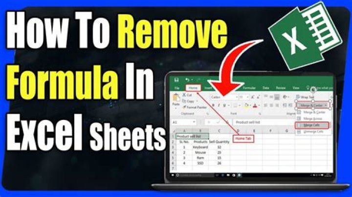 How do you remove formula?