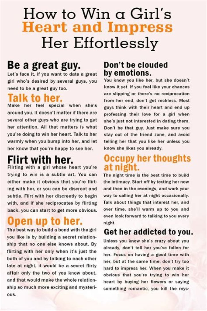 How do you touch a girl's heart?