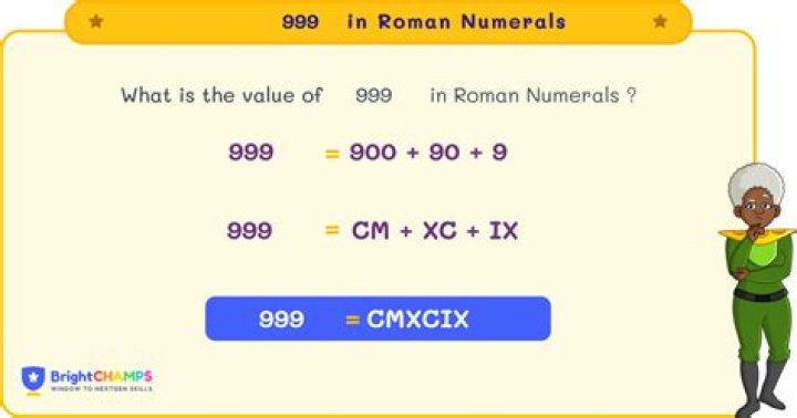 How do you write 999 in Roman numerals?