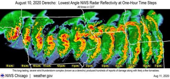 How long did the derecho last in Cedar Rapids?