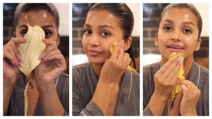 How long should I leave banana peel on my face?