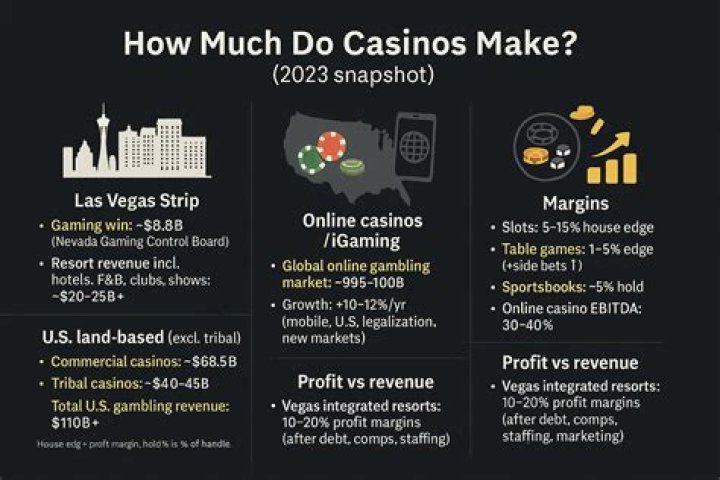 How much money do casinos make per day?