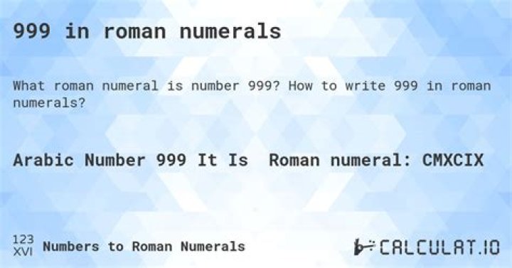 Is IM 999 in Roman numerals?