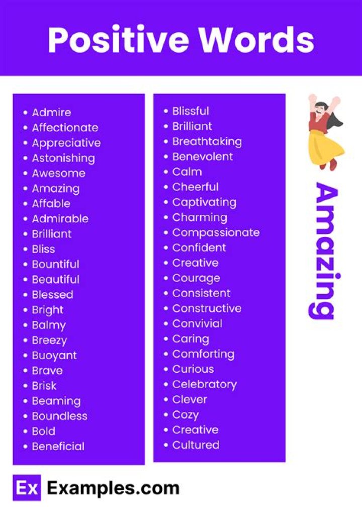 What are 5 positive words?