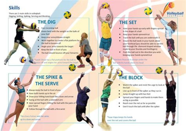 What are 6 basic hits in volleyball?