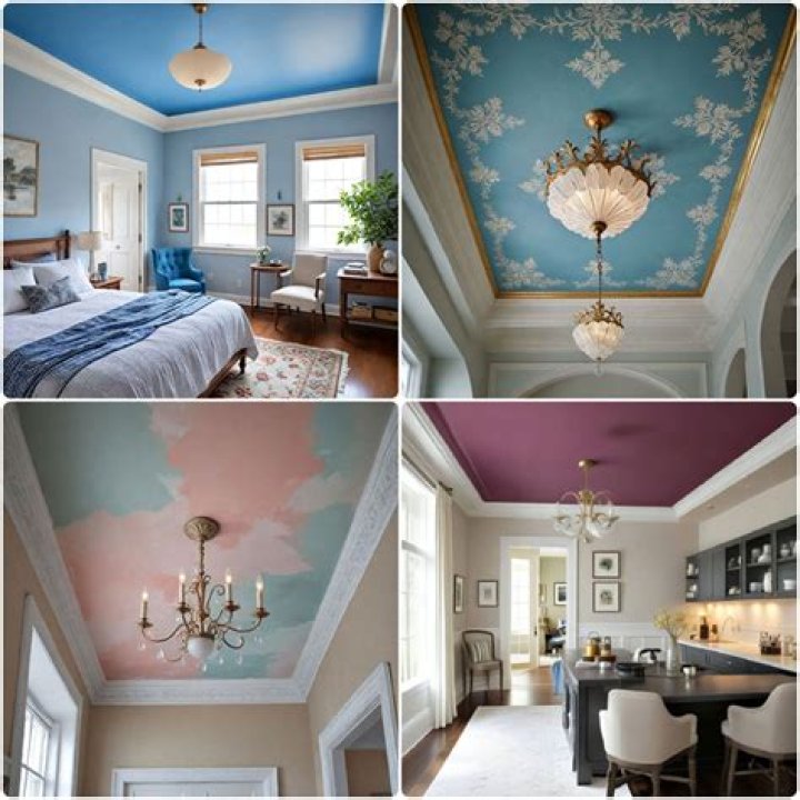 What are painted drawing on ceilings called?