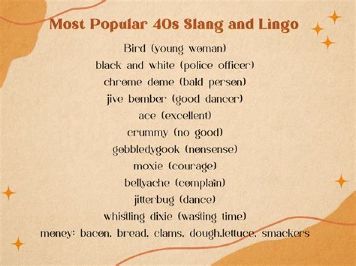 What are some 1940s slang words?