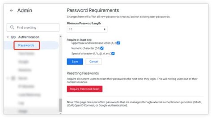 What are the 5 password requirements?