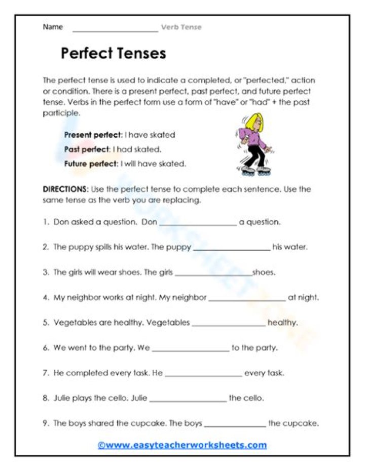 What are the 6 perfect tenses?
