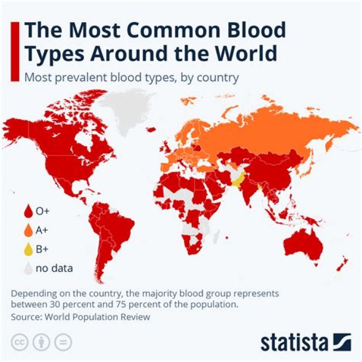 What country has the most O blood type?