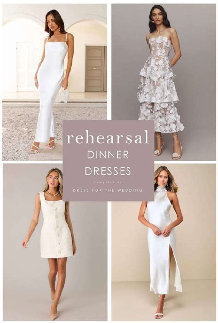What does the bride wear to the rehearsal dinner?