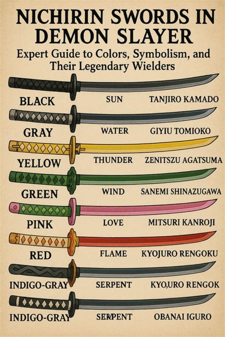 What does the color of Nichirin swords mean?