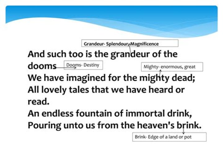 What does the grandeur of the dooms refer to in the poem?