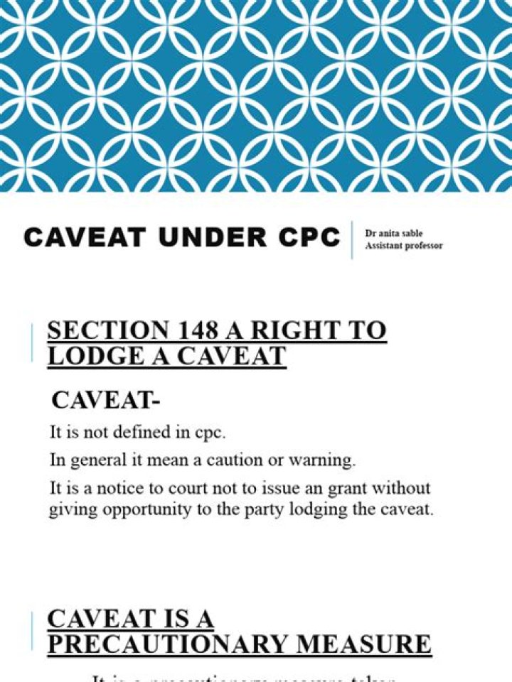 What is caveat under CPC?