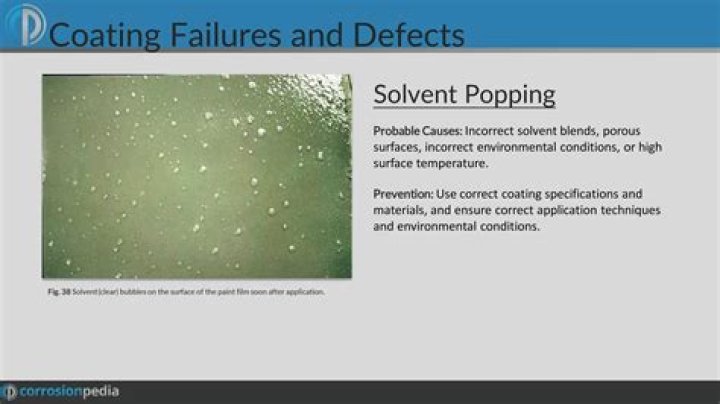 What is common cause for solvent pop?