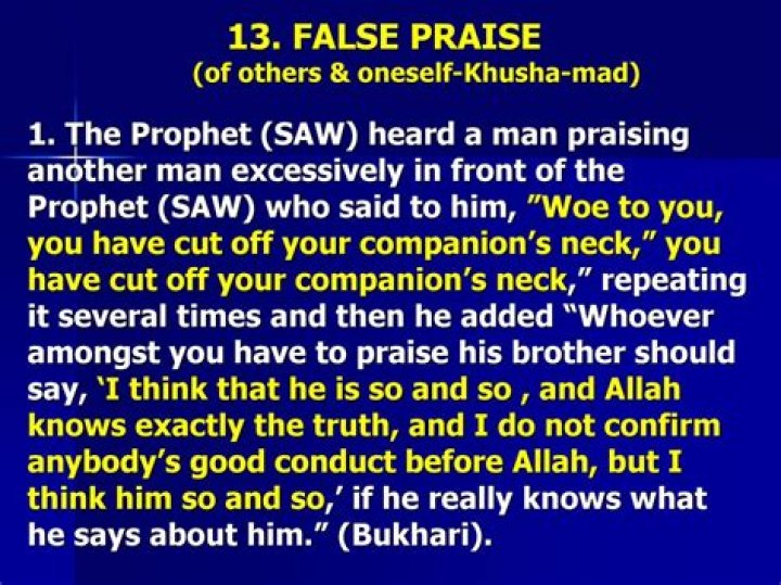What is false praise?