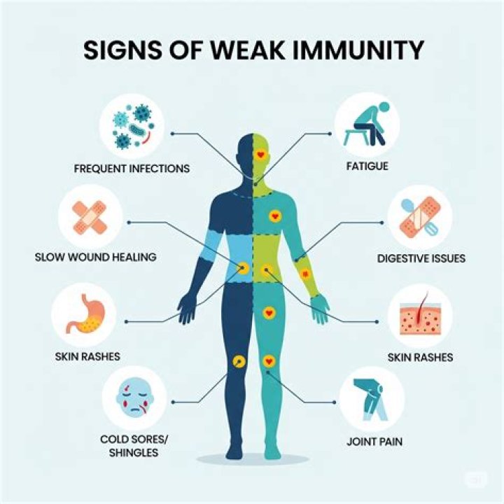 What is signs of a weak immune system?