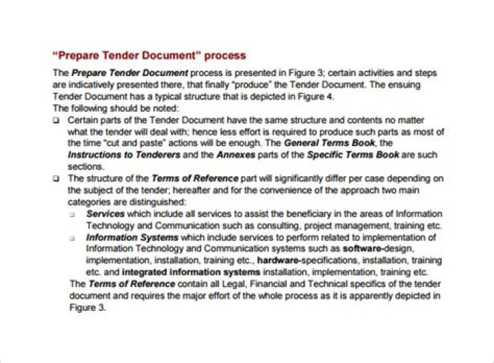 What is tender document?