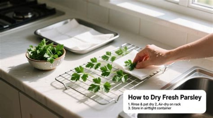 What is the best way to dry fresh parsley?