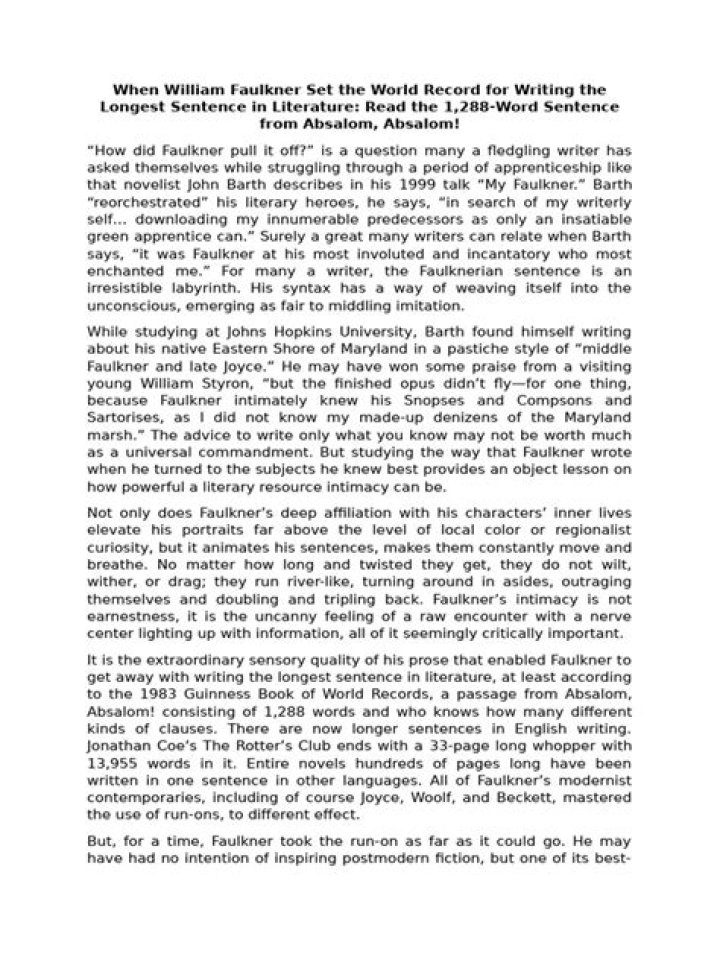 What is the longest sentence in the world?