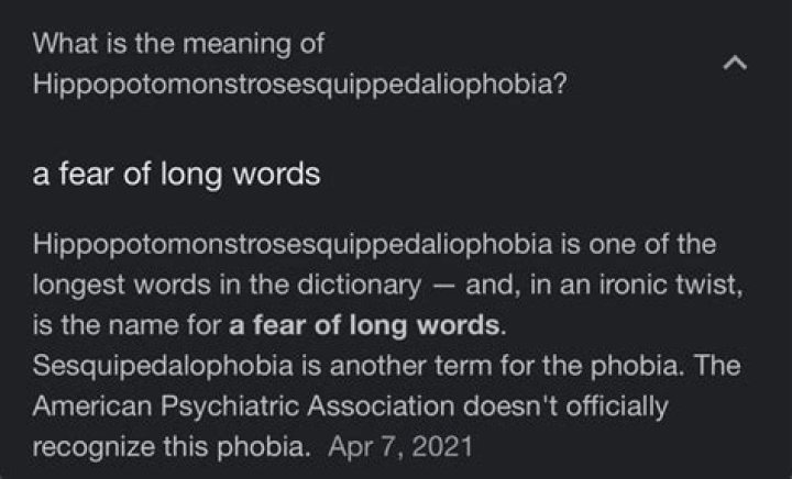 What is the meaning of Hippopotomonstrosesquippedaliophobia?