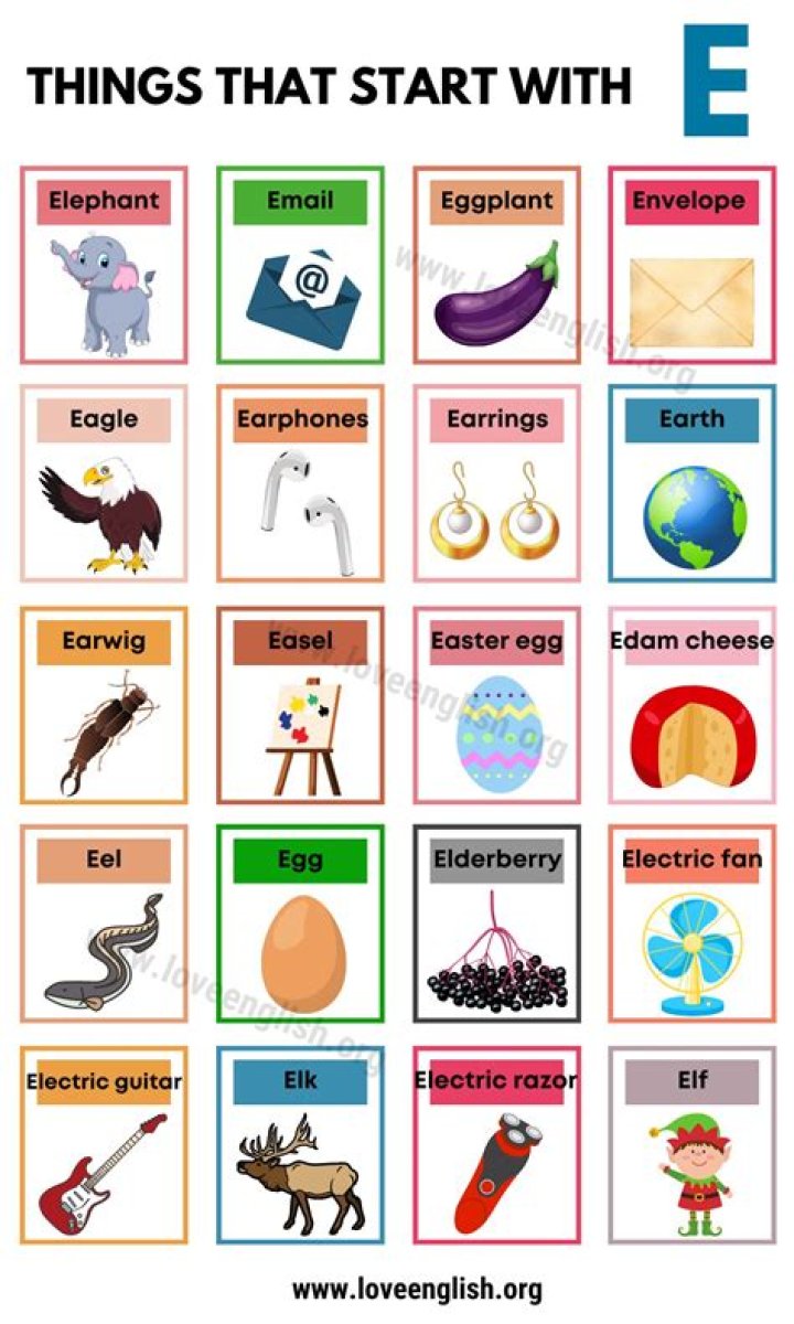 What things end with letter E?