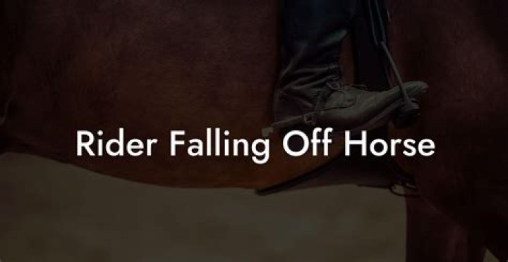 What to do after falling off a horse?