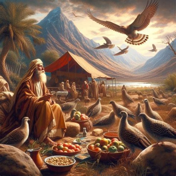 What type of bird did God provide for Israel in the desert?