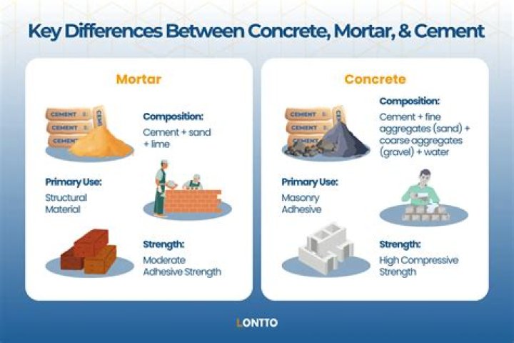 What's difference between mortar and cement?