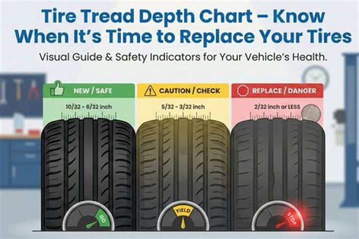 Where should the tires with the most tread go?