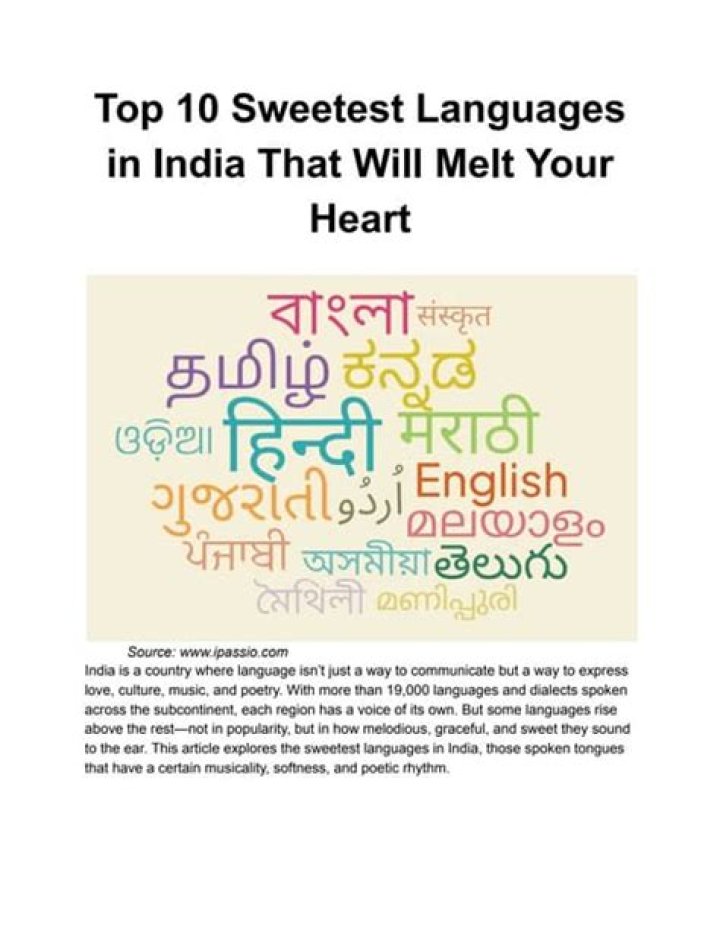 Which is the sweetest language in India?
