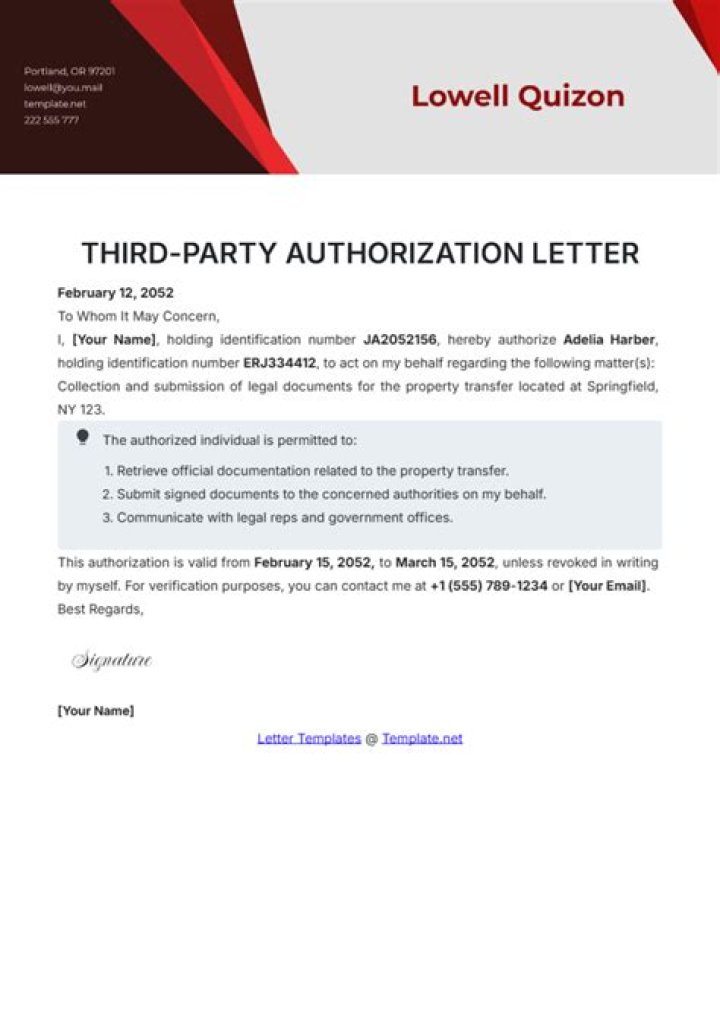 Which of the following organizations is responsible for authorizing third party transfers?