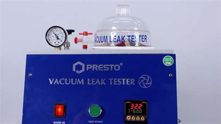 Which solution is used in leak test?