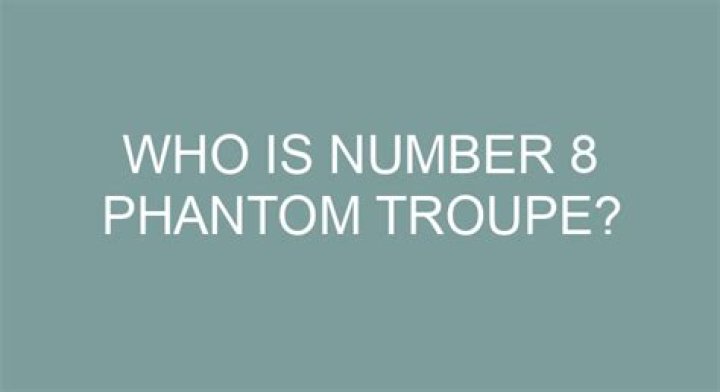 Who is number 8 Phantom Troupe?