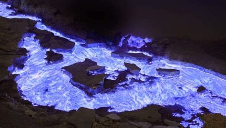 Why does lava turn blue?