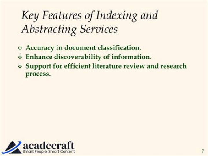 Why is indexing and abstracting important?