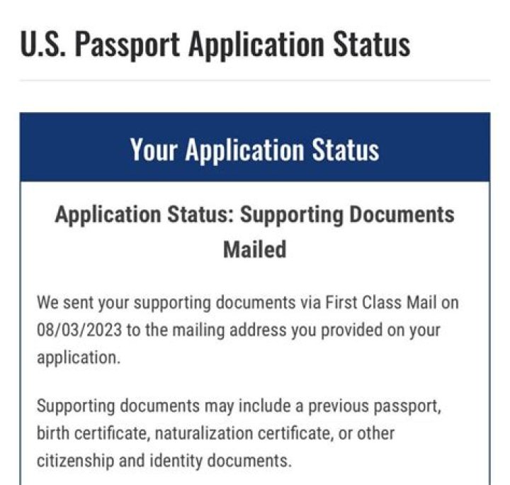 Will passport status say mailed?
